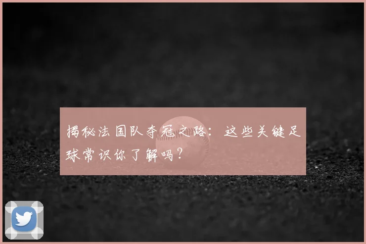 揭秘法国队夺冠之路：这些关键足球常识你了解吗？
